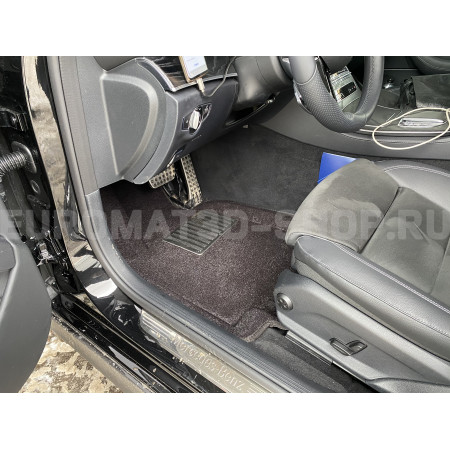 Текстильные 3D коврики Euromat3D Lux в салон для Mercedes E-Class (W213) (2016-2023) № EM3D-003519