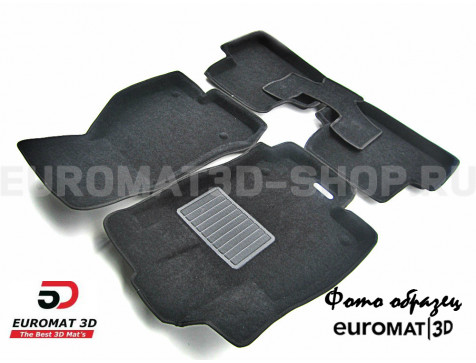 Текстильные 3D коврики Euromat3D Business в салон для Porsche Panamera (2012-2016) № EMC3D-004104