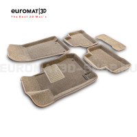 Текстильные 3D коврики Euromat3D Business в салон для Mercedes GLC-Class (X253) (2015-2022) № EMC3D-003518T Бежевые