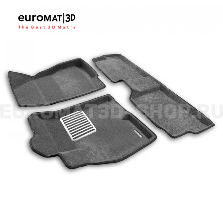Текстильные 3D коврики Euromat3D Lux в салон для Chery Tiggo 7 PRO (2019-) № EM3D-001421G Серые