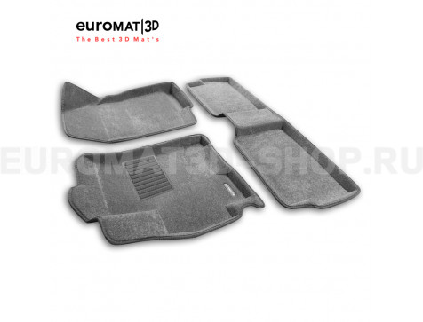 Текстильные 3D коврики Euromat3D Business в салон для Exeed LX (2022-) № EMC3D-001425G Серые